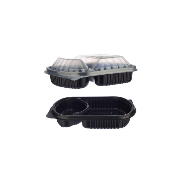 BARQUETTE 2 COMPARTIMENT MICRO-ONDABLE NOIR 200P